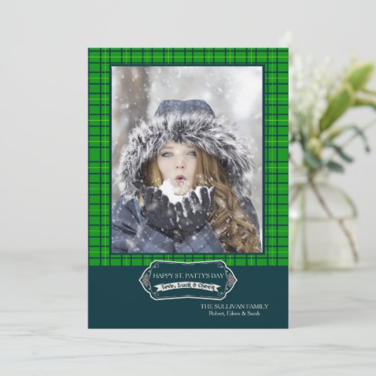 Goede Cheer Foto St. Patrick's Day Kaart (Staand voorkant)