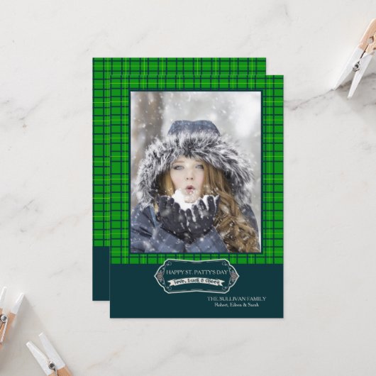 Goede Cheer Foto St. Patrick's Day Kaart (Voorkant / Achterkant in situ)