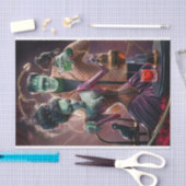 Goede chemie, monster van Frankenstein en zijn bru Tissuepapier (Craft)