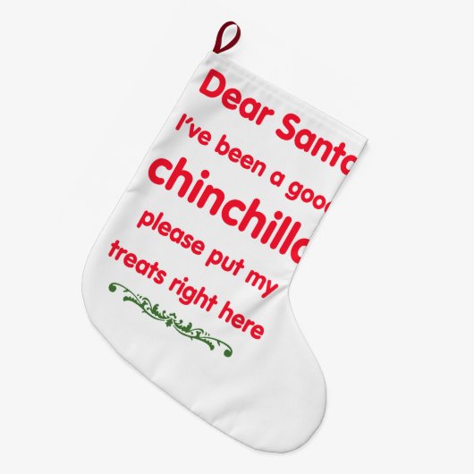 goede chinchilla grote kerstsok (Voorkant (Hangend))