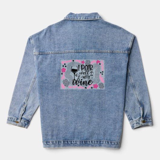 Goede combinatie met wijn Denim Jean jas Jacket (Achterkant)