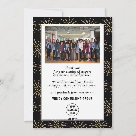 Goede dag 2022 Hallo 2023 Business Festive Firewor Feestdagenkaart (Achterkant)