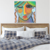 Goede dag Abstracte acrylverf op OSB Canvas Afdruk (Insitu (Slaapkamer))