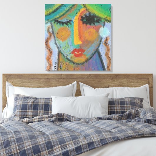 Goede dag Abstracte acrylverf op OSB Canvas Afdruk (Insitu (Slaapkamer))