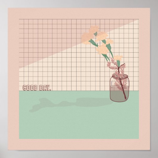 "Goede dag" Aesthetisch pasta-kleurenPoster Poster (Voorkant)