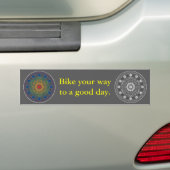 Goede Dag Bumpersticker met Mandala 2 (Op auto)