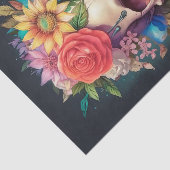 Goede dag om dood te zijn, glimlachende schedel & tissuepapier (Detail)