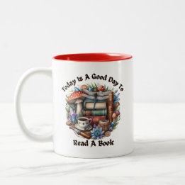 Goede dag om een boek te lezen Cottagcore Tweekleurige Koffiemok