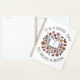 Goede dag om een boek te lezen Floral Canvas tas Planner