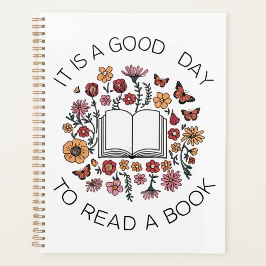 Goede dag om een boek te lezen Floral Canvas tas Planner (Voorkant)