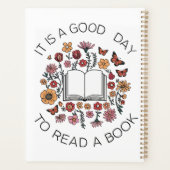 Goede dag om een boek te lezen Floral Canvas tas Planner (Achterkant)