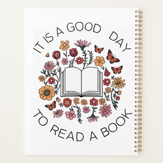 Goede dag om een boek te lezen Floral Canvas tas Planner (Achterkant)