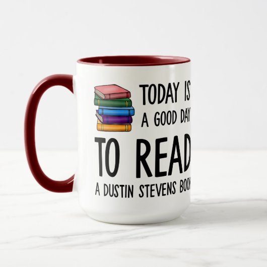 Goede dag om een Dustin Stevens Book te lezen Mok (Links)