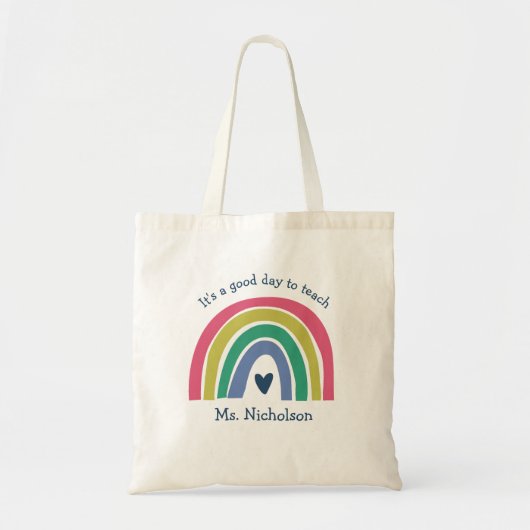 Goede dag om leraar cadeau Boho regenboog te leren Tote Bag (Voorkant)