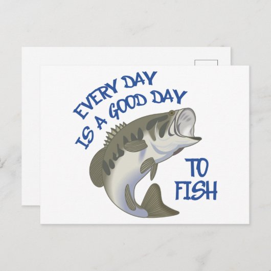 Goede dag om te vissen briefkaart (Voorkant / Achterkant)