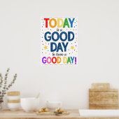 Goede dag voor een goede dag regenboogPoster Poster (Keuken)