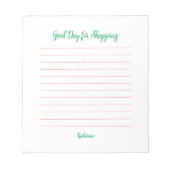 Goede dag voor winkelen notitieblok (Voorkant)