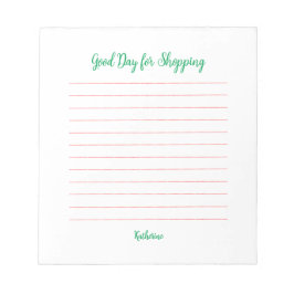 Goede dag voor winkelen notitieblok