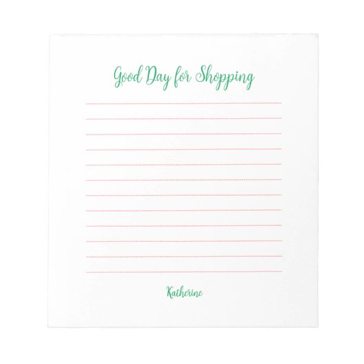 Goede dag voor winkelen notitieblok (Voorkant)