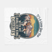 Goede Dag Wandelende Cavalier King Charles Hond Fleece Deken (Voorkant (Horizontaal))