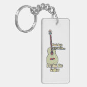Goede dagen beginnen met het spelen van de gitaar. sleutelhanger (Voorkant Links)