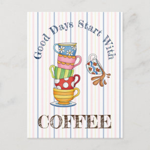 Goede Dagen Beginnen Met Koffie Briefkaart