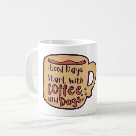 GOEDE DAGEN BEGINNEN MET KOFFIE EN DOGS CARTOON MO KOFFIEMOK