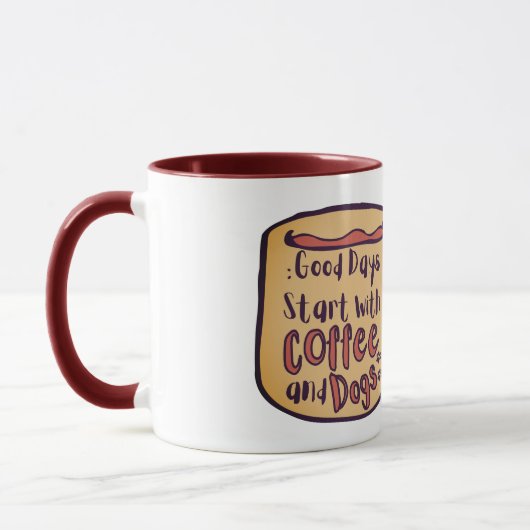 GOEDE DAGEN BEGINNEN MET KOFFIE EN DOGS CARTOON MO MOK (Links)