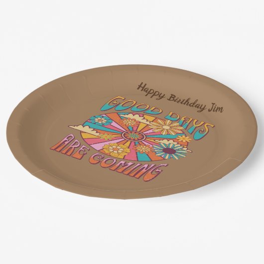 Goede dagen komen zeventig jaar in beslag papieren bordje (Gekanteld)