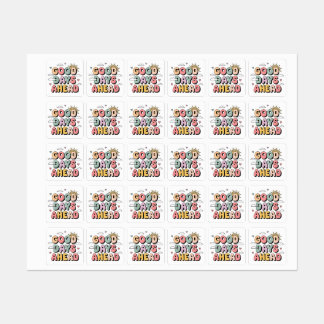 Goede dagen vooruit - Schattigee retro positieve q Labels