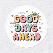 Goede dagen vooruit - Schattigee retro positieve q Labels (Design 2)