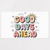 Goede dagen vooruit - Schattigee retro positieve q Labels (Design 2)