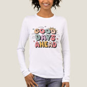 Goede dagen vooruit - Schattigee retro positieve q Tri-Blend Shirt (Voorkant volledig)