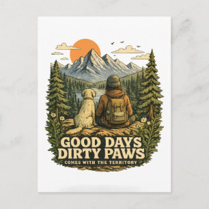 Goede Dagen Vuil Poot Hond Liefhebber Briefkaart