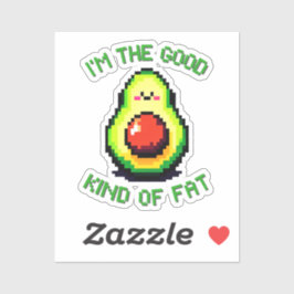 Goede dikke avocado - Grappig Pixel Art Food Desig Sticker