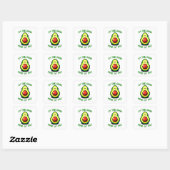 Goede dikke avocado - Grappig Pixel Art Food Desig Vierkante Sticker (Vel)