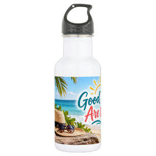 Goede Dingen Komen Aangerold Strand Inspiratie Waterfles