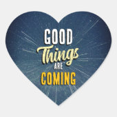 Goede dingen komen eraan hart sticker (Voorkant)