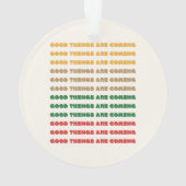 Goede dingen komen eraan, vakantieseizoen, retro ornament (achterkant)