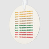 Goede dingen komen eraan, vakantieseizoen, retro ornament (voorkant)