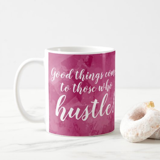 Goede dingen komen Hustle Boss Lady Motivatie Koffiemok (Met donut)