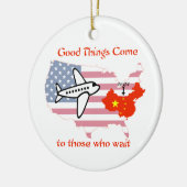 Goede dingen komen naar degenen die wachten op de keramisch ornament (Links)
