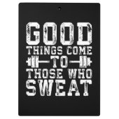 Goede dingen komen naar hen die zweten - inspirati klembord (Achterkant)