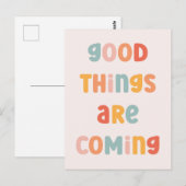 Goede dingen komen tot een positief citaat briefkaart (Voorkant / Achterkant)