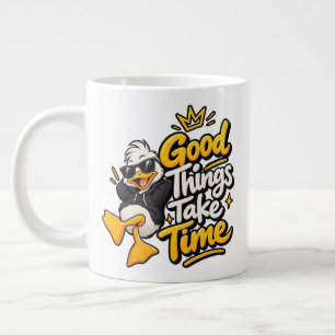 Goede Dingen Kosten Tijd Grappige Koele Eend T-Shi Grote Koffiekop