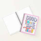 Goede dingen kosten tijd Modern Girly Gezegden Roz Notitieboek (Binnen)