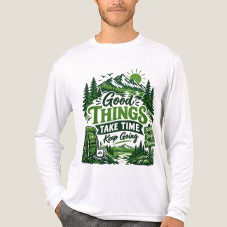 Goede Dingen Kosten Tijd - Motiverende Berg Hiki Tri-Blend Shirt