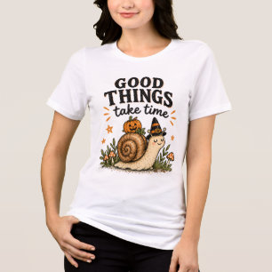 Goede Dingen Kosten Tijd Slak Halloween T-Shirt, G Tri-Blend Shirt