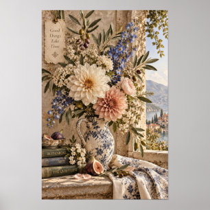 Goede Dingen Kosten Tijd Vintage Bloemstuk Stillev Poster
