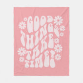 Goede dingen nemen de bloemen van de Tijdopnemer Fleece Deken (Voorkant)